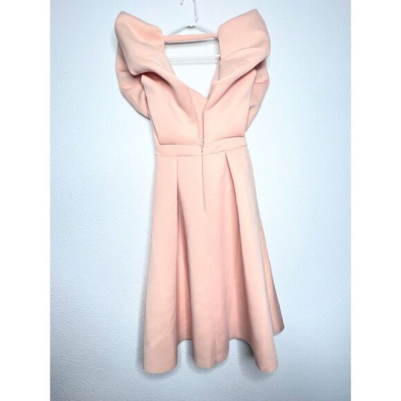 Women's elegant dress Barbie core bubble sleeve party midi light pink dress 6. - Picture 5 of 16